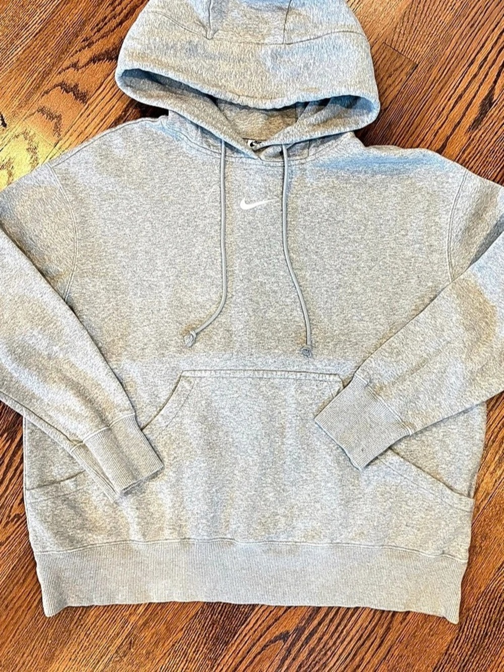 Nike Vintage Center Swoosh Fleece Hoodie Men's Light Gray Medium